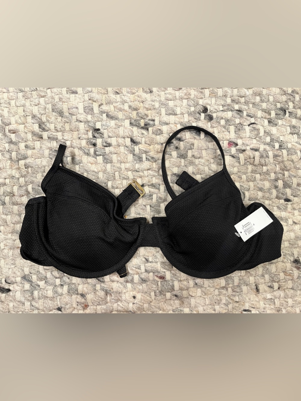 Old Navy Black Textured Underwire Bra with Adjustable Straps